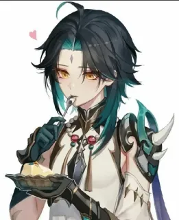 🌟 Xiao Genshin Impact Xiao, Genshin Impact, anime, video game, character, dessert, cute telegram sticker