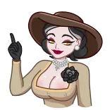 ☝️ Lady Dimitrescu Resident Evil Village jeu vidéo, personnage, méchant, grande dame, resident evil telegram sticker