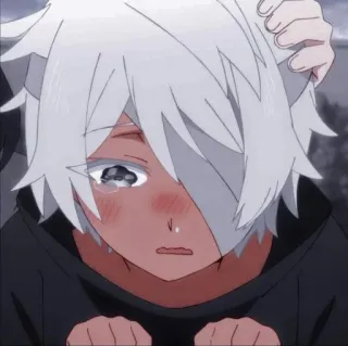 😭 Anime, Jongen, Verdrietig, Huilend, Schattig, Illustratie telegram sticker