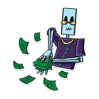 💸 skeleton, money, cash, wealth, gold, riches telegram sticker