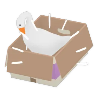 📦 ガチョウ, 箱, 動物, 鳥, 白 telegram sticker
