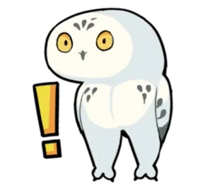 👹 hibou, animal, exclamation, avertissement, mignon, autocollant telegram sticker