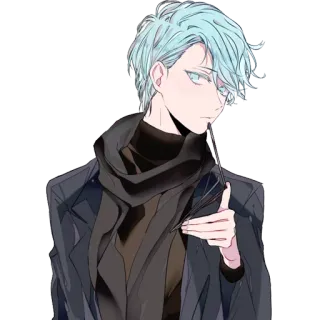 😒 Anime, Personaggio, Maschio, Moda, Cappotto, Sciarpa telegram sticker