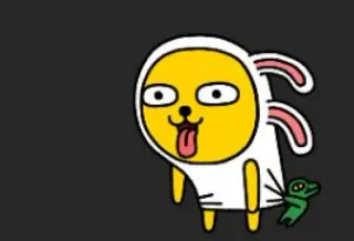 😮‍💨 dessin animé, animal, jaune, mignon, lapin, chien, drôle whatsapp sticker