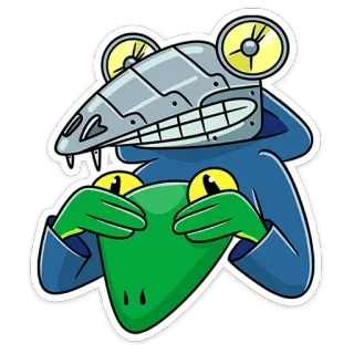 😅 kikker, futuristisch, cartoon, personage, dier telegram sticker