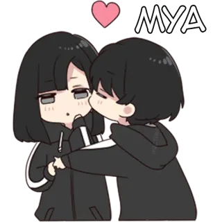 💋 MYA liefde, hart, koppel, schattig, anime telegram sticker