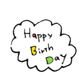 🎊 Happy Birth Day cumpleaños, feliz, celebración, nube whatsapp sticker