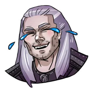 😂 Geralt The Witcher witcher, geralt, rindo, chorando, meme, jogo, série telegram sticker