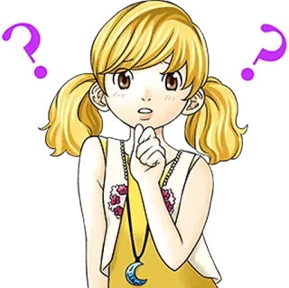 ❓ question, confused, thinking, blonde, anime, girl telegram sticker