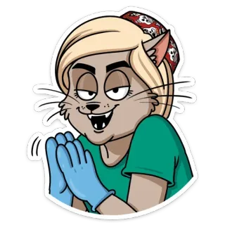 😈 cat, sticker, funny, cartoon, smug, sinister telegram sticker