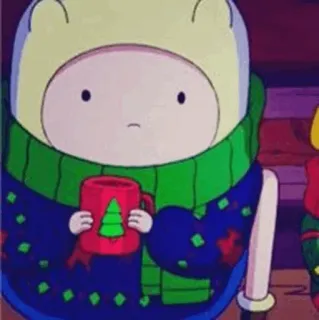 🌿 Finn Adventure Time cartoon, christmas, winter, adventure time, finn, cute telegram sticker