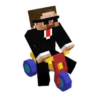 🚗 Minecraft Minecraft, gioco, pixelato, personaggio, triciclo, completo telegram sticker