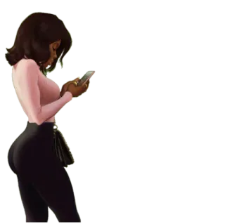 👀 wanita, kartun, mode, ilustrasi, gaya, gadis, imut whatsapp sticker