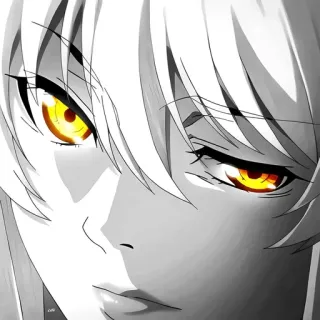 🖤 anime, manga, ritratto, personaggio, faccia, ragazza, occhi telegram sticker