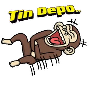😀 Tin Depo обезьяна, мультфильм, животное, смешной, Tin Depo telegram sticker