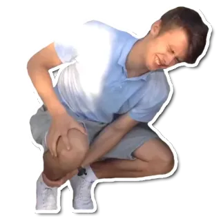 😢 боль, травма, колено, расстроен, болит telegram sticker