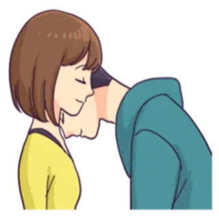 💑 пара, романтика, отношения, любовь, нежность, мультфильм telegram sticker