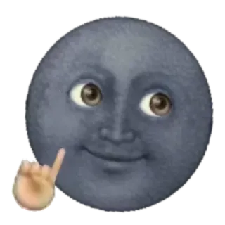 👆 luna, emoji, faccia, indicando, mano telegram sticker