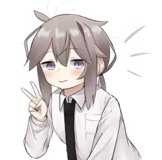 ✌ anime, girl, peace sign, cartoon, cute telegram sticker
