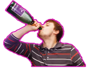 🎉 homem, bebendo, álcool, garrafa, festa, celebração telegram sticker