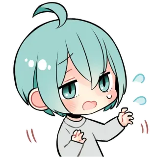 😭 动漫, 汗, 担心, 可爱, Q版 telegram sticker