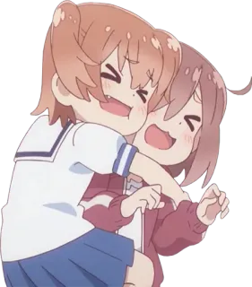🤗 Anime, Cartoon, Umarmung, Freundschaft, Fröhlich, Süß telegram sticker