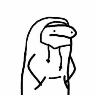 👀 stick figure, cartoon, hoodie, simple, drawing telegram sticker