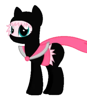 🤯 pony, ninja, pink, black, cartoon telegram sticker