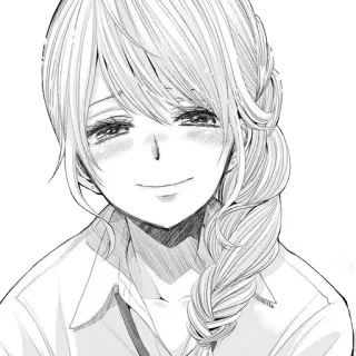 ☺️ animé, fille, blonde, manga, souriante, tresse whatsapp sticker