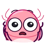 😨 roze, cartoon, schattig, monster, ogen, bang telegram sticker