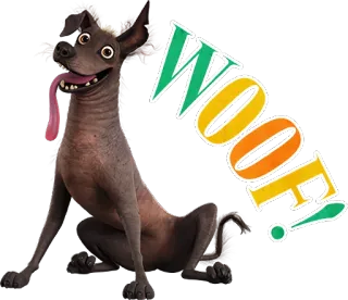 🐶 WOOF! perro, dibujo animado, animal, guau telegram sticker