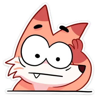 😐 fox, cartoon, animal, sticker, cute, whimsical whatsapp sticker