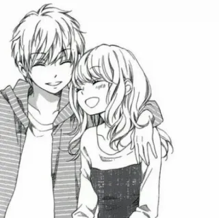 🖤 アニメ, マンガ, カップル, 漫画, 愛, 関係 whatsapp sticker