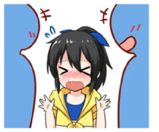 😫 anime, cartone animato, imbarazzato, personaggio, adesivo whatsapp sticker