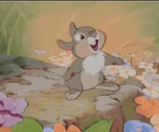 🤣 Thumper Bambi Hase, Kaninchen, Klopfer, Disney, Cartoon, Tier telegram sticker