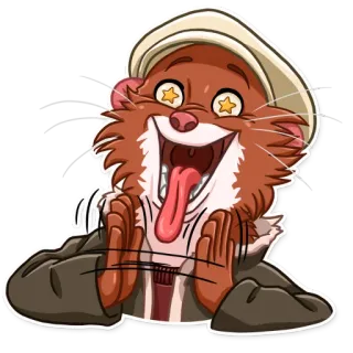 🤩 Cartoon, Tier, Lustig, Ausdruck, Otter, Albern telegram sticker
