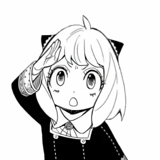 ✅ Anya Forger Spy x Family 애니메이션, 스파이 패밀리, 아냐 포저, 만화, 캐릭터, 귀여운, 경례 telegram sticker