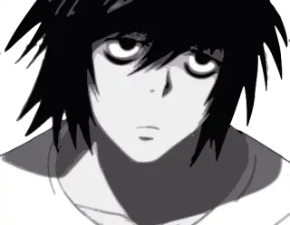 😝 L Lawliet Death Note L, Death Note, anime, manga, detective, L Lawliet telegram sticker