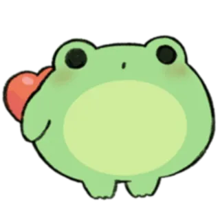 🐸 katak, imut, hati, hewan, kartun telegram sticker