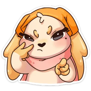 😡 животное, мультфильм, милый, собака, персонаж, наклейка whatsapp sticker