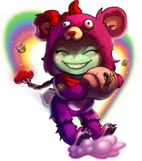 👩 Cartone animato, Orso, Arcobaleno, Personaggio, Carino, Fantasy telegram sticker