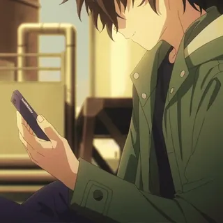 🤗 Anime, Nhân vật, Nam, Điện thoại, Trong nhà whatsapp sticker