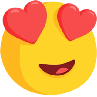 😍 Emoji, Smiley, Amour, Coeurs, Jaune, Visage telegram sticker