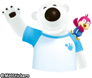 ✋ @MHStickers หมีขั้วโลก, นก, การ์ตูน, สีขาว, สีฟ้า, น่ารัก, เป็นมิตร telegram sticker