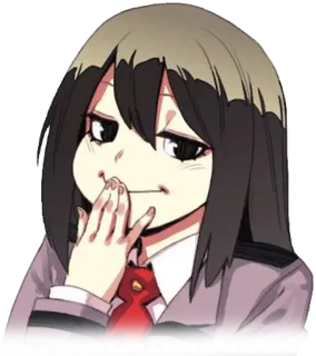 😅 Аниме, Персонаж, самодовольный, школьная форма, Манга, смешной, лицо telegram sticker