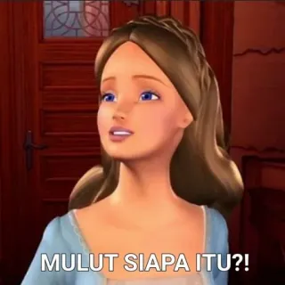 🧘‍♂ MULUT SIAPA ITU?! meme, gracioso, Barbie, dibujos animados, animado telegram sticker