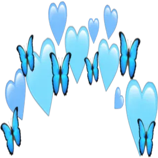 💙 herzen, schmetterlinge, blau, aufkleber, dekorativ whatsapp sticker