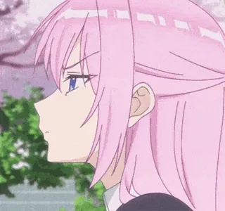 ๐ฅ Anime, Gadis, Rambut pink, Kesal, Lucu, Animasi whatsapp sticker