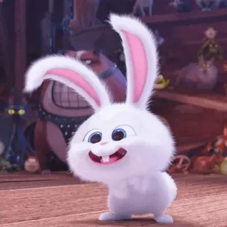 ☁️ Snowball The Secret Life of Pets Cartone animato, Coniglio, Coniglio, Animale, Animale domestico, Carino, Bianco, Soffice whatsapp sticker