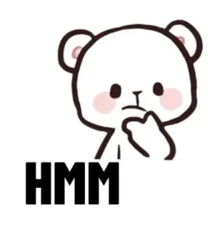 🤔 HMM ours, mignon, penser, hmm, dessin animé telegram sticker